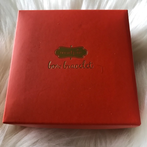 Mud Pie Bow Bracelet Tangerine Striped New - Picture 2 of 6